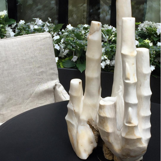 Petrified Bamboo centerpiece Kips Bay 2016 Daniel Richards Design